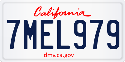 CA license plate 7MEL979