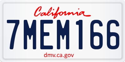 CA license plate 7MEM166