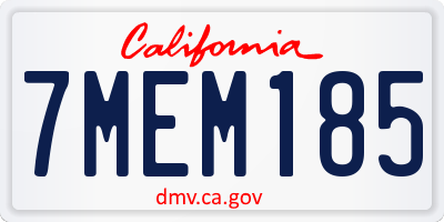 CA license plate 7MEM185