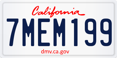 CA license plate 7MEM199