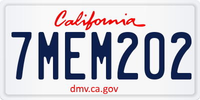 CA license plate 7MEM202