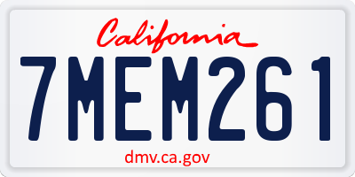 CA license plate 7MEM261