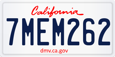CA license plate 7MEM262