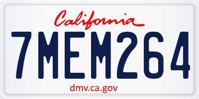CA license plate 7MEM264