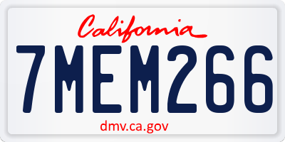 CA license plate 7MEM266