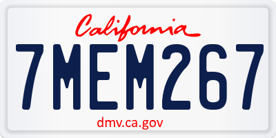 CA license plate 7MEM267