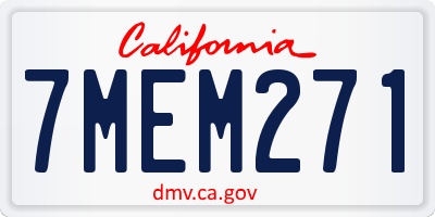 CA license plate 7MEM271