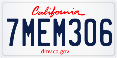 CA license plate 7MEM306