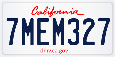 CA license plate 7MEM327