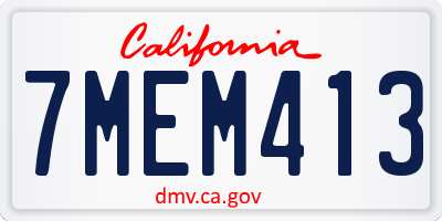 CA license plate 7MEM413