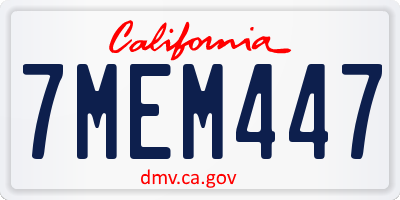 CA license plate 7MEM447