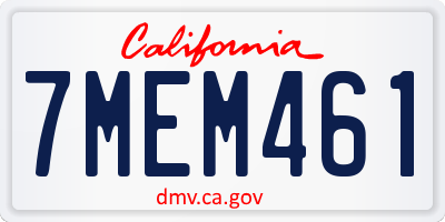 CA license plate 7MEM461