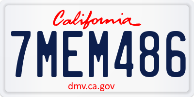 CA license plate 7MEM486