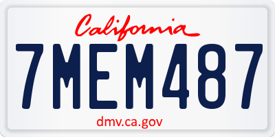 CA license plate 7MEM487
