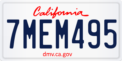 CA license plate 7MEM495