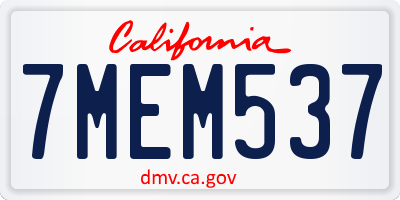 CA license plate 7MEM537