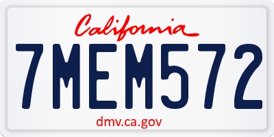 CA license plate 7MEM572