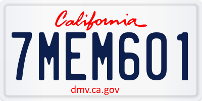 CA license plate 7MEM601