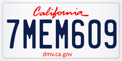CA license plate 7MEM609