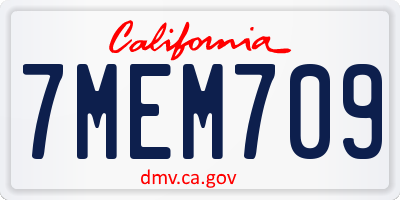 CA license plate 7MEM709