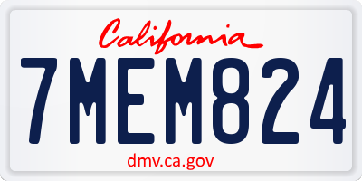 CA license plate 7MEM824