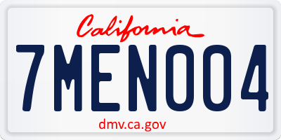 CA license plate 7MEN004