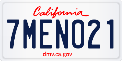 CA license plate 7MEN021