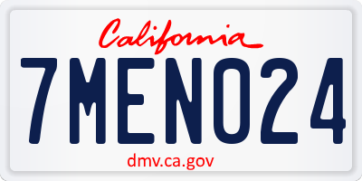 CA license plate 7MEN024