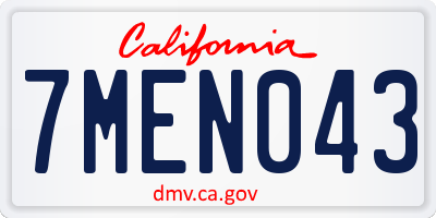 CA license plate 7MEN043