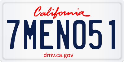 CA license plate 7MEN051
