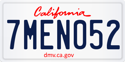 CA license plate 7MEN052