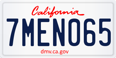 CA license plate 7MEN065