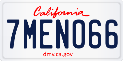 CA license plate 7MEN066
