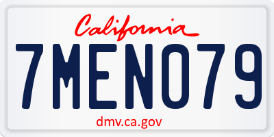 CA license plate 7MEN079
