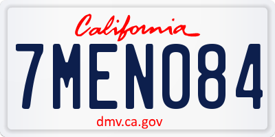 CA license plate 7MEN084