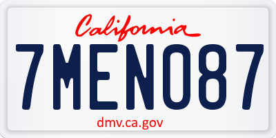 CA license plate 7MEN087
