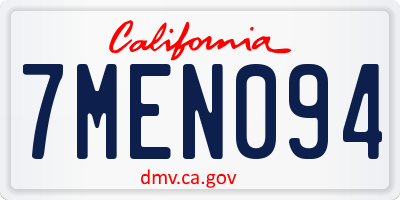 CA license plate 7MEN094