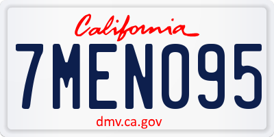 CA license plate 7MEN095