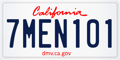 CA license plate 7MEN101