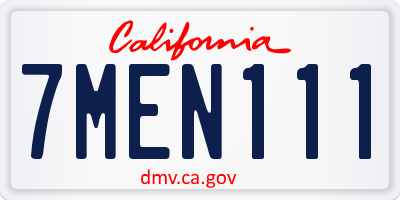 CA license plate 7MEN111