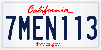 CA license plate 7MEN113