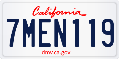 CA license plate 7MEN119