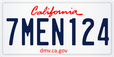 CA license plate 7MEN124