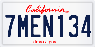CA license plate 7MEN134