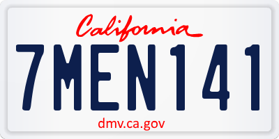 CA license plate 7MEN141