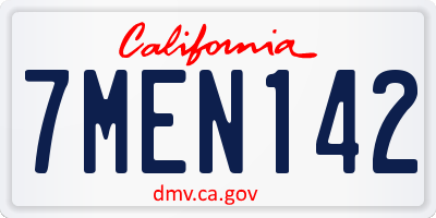CA license plate 7MEN142