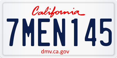 CA license plate 7MEN145