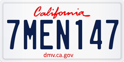 CA license plate 7MEN147