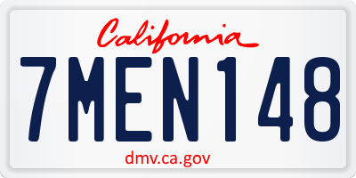 CA license plate 7MEN148