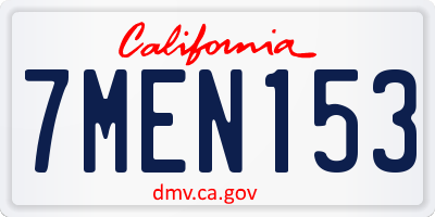 CA license plate 7MEN153